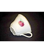Old Vintage Coffee Tea Cup w Red Strawberries &amp; Gold Trim Marked 3 on Bo... - $7.91