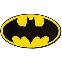 DC Comics Batman 80&#39;s Style Bat Symbol Embossed Tin Magnet Yellow - £8.77 GBP