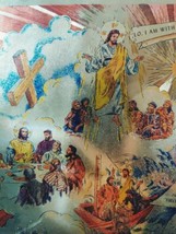 Vintage Life of Christ Illustrated Gilded Framed Print Christian Wall Art - £20.69 GBP