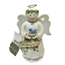 Vintage 2003 Sandi Gore Evans Caregiver Snowman Angel Christmas Ornament 5&quot; - £12.48 GBP