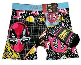 2-Pc Aeropostale DEADPOOL Geo Squares Limited Ed Boxers &amp; Crew Socks Men&#39;s NWT - £23.97 GBP