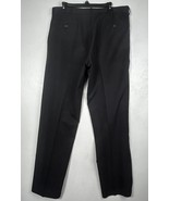 Men’s Kenneth Cole Reaction Dress Pants 36X34 Black Straight Slacks Flat... - $13.53