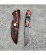 New Handmade HQ No-Core Damascus Steel Straight Knife Sharp Camping Hunting - $359.94 CAD