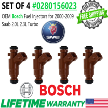 OEM BOSCH x4 Fuel Injectors for 00-03 Saab 9-3 2.0L 2.3L I4 Turbo #0280156023 - £82.69 GBP