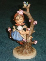 **HUGE** 10&quot; Apple Tree Girl With Blue Bird Goebel Hummel Figurine TMK4 #141/V - £697.69 GBP