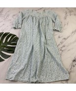 Eileen West Womens Vintage Flannel Nightgown Size M Blue White Floral - $47.37 CAD