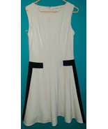 Calvin Klein Sheath Dress sz 6 Black White Fitted Waist EUC - $19.99