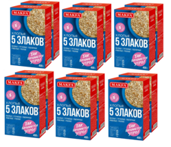 12 PACK 5 Grains FLAKES CEREAL 2x400G Makfa Made in Russia RF МАКФА 5 Зл... - $29.69
