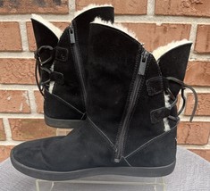 Women&#39;s Koolaburra Ugg Side Zip Lace Back Black Boots Size 9 - $52.00