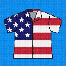 Pepita Needlepoint Canvas: American Shirt, 7&quot; x 7&quot; - £39.91 GBP+