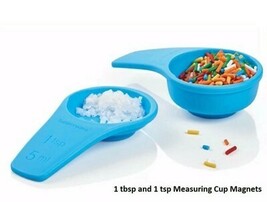 Tupperware Refrigerator Magnet Mini Measuring Spoons TBSP and TSP Raindr... - $7.84