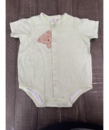 CARTERS VINTAGE Full Front Button Teddy Bear Green Checkered Bodysuit Si... - $463.85 MXN