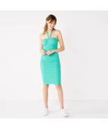 Nine West Women&#39;s Sweetheart Neckline Bodycon Cotton Dress Size XL Reef ... - $31.21 CAD