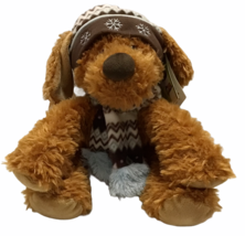 St Jude Plush Colby Dog Plushie Brown 15&quot; wearing Hat Scarf Patient Design w Tag - £19.68 GBP