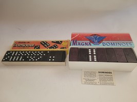 Halsam Magna Dominoes vintage #225 Complete 28 pc  &amp; Kmart Double Six  C... - $18.95