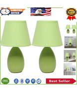 Chic Green Oval Table Lamps - 2 Pack Set with Touch Control and Fabric S... - $67.13 CAD