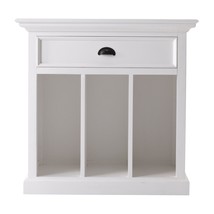31 Inch Distressed White Wood Nightstand with Dividers Sheets - €547,93 EUR