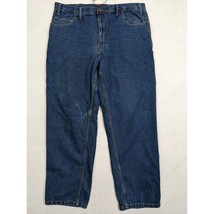 Berne Mens Carpenter Jeans Size 42x30 Cotton Blend Blue - £15.19 GBP