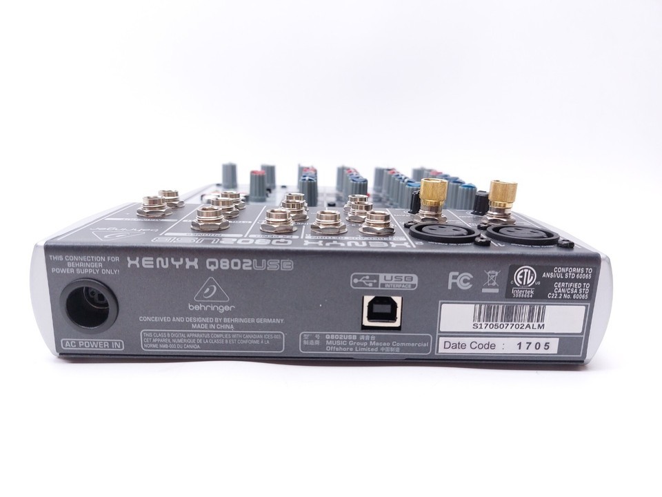 Used Behringer XENYX Q802USB 8-input 2-bus Mixer - No Power Supply Item image 4