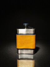 Brizard and Co Flask Blue and Camel Color Leather Made in USA image 5