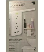 Socket Shelf Creates Extra Space 6 Outlets And 2 USB Ports By Sharper Image - £13.15 GBP