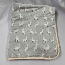 Cloud Island Llamas Jersey Knit Faux Fur Baby Crib Blanket Gray White 30” X 36” - £20.63 GBP