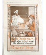 1920 Cream Of Wheat Old Santa Knows Christmas Bird Art Advertisement Cer... - $1,302.46 MXN