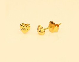 18k gold heart shape earring diamond cut 8, 7, 5, 4 mm   #110 - £106.86 GBP