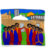 Handmade Ethiopian Jewish Embroidered Pillow Cover Melkam Yelidet Beaal ... - $68.31