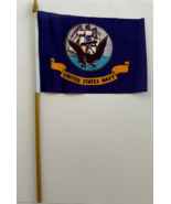 U.S. Navy 4&quot;x6&quot; Flag Desk Table Stick Military - £4.94 GBP