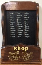 Vintage Rustic Grocery Shopping List Reminder Wooden Peg Board Wall Hanging 11&quot; - £48.24 GBP