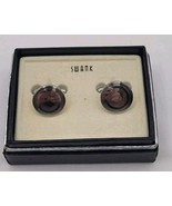 Vintage Swank Signed Circle Silver Tone Cufflinks - $14.96