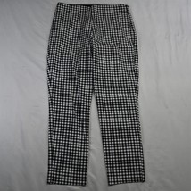 Old Navy 10 Black White Check Side Zip Wow Skinny Ankle Womens Dress Pants - £11.74 GBP