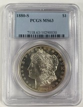 1880-S $1 Silver Morgan Dollar Graded by PCGS as MS-63 - £116.49 GBP