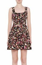 New Womens NWT $158 French Connection Fit Flare Dress Flowers Black Pink White 2 - $183.15