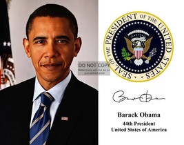 President Barack Obama Presidential Seal Autographed 11X14 Photograph - £12.67 GBP