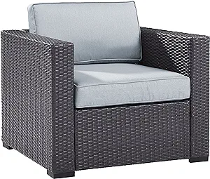 Crosley Furniture KO70130BR-MI Biscayne Outdoor Wicker Arm Chair, Brown ... - $463.99