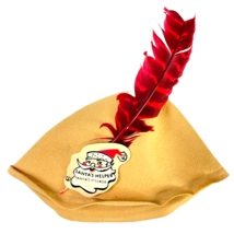 Santas Village Helper Vintage Childs Felt Feather Cap Christmas Souvenir - £37.71 GBP