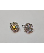 Jonne Crystal-Like Clip On Earrings, 0.75&#39;&#39; Diameter Vintage  - $14.00 CAD