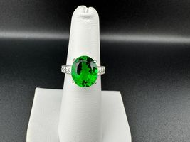 Mt Saint Helen Green Helenite Gemstone Sterling Silver Ring sz 5.75 Desi... - $125.00