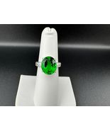 Mt Saint Helen Green Helenite Gemstone Sterling Silver Ring sz 5.75 Desi... - $125.00