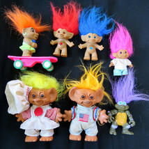 Rare Vtg Troll Dolls Lot 7 Uneeda Wishnik Ace Russ Tmnt Donatello Ninja Turtles - £120.82 GBP