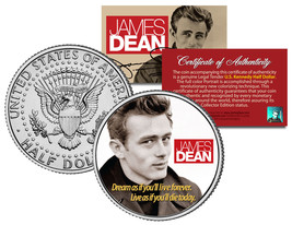 JAMES DEAN * FAMOUS QUOTE * JFK Kennedy Half Dollar US Colorized Coin *L... - £6.71 GBP