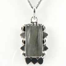 925 Sterling Silver Labradorite Handmade Necklace 18&quot; Chain Festive Gift PS-1769 - £25.89 GBP