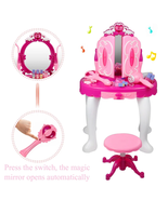 Vanity Makeup Kids Pretend Play Set With Accessories And Lights Music Pink - €45,53 EUR