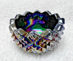 Vintage Purple Black Carnival Glass Open Salt Dip 1 3/4 W x 7/8 T - $300.71 MXN