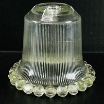 Clear Glass Bell Lamp Shade Vanity Candlewick Bubble Trim Vertical Grove... - $19.55