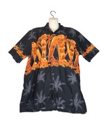 Favant Mens L Hawaiian Shirt Button Up Tiki Statues Surfboards Beach Vac... - $28.06 CAD
