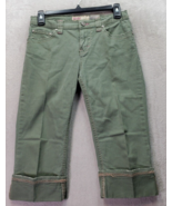 Mudd Capri Pants Girls Size 10.5 Green Embroidery Floral Cotton Adjustab... - $259.12 MXN