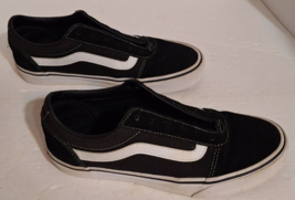 Vans Old Skool Women’s Sz 8.5 Men’s 7 Black Low Top Shoes Sneakers No Laces - $19.40